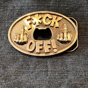 F*ck Off Bottle Opener Belt Buckle - Vintage